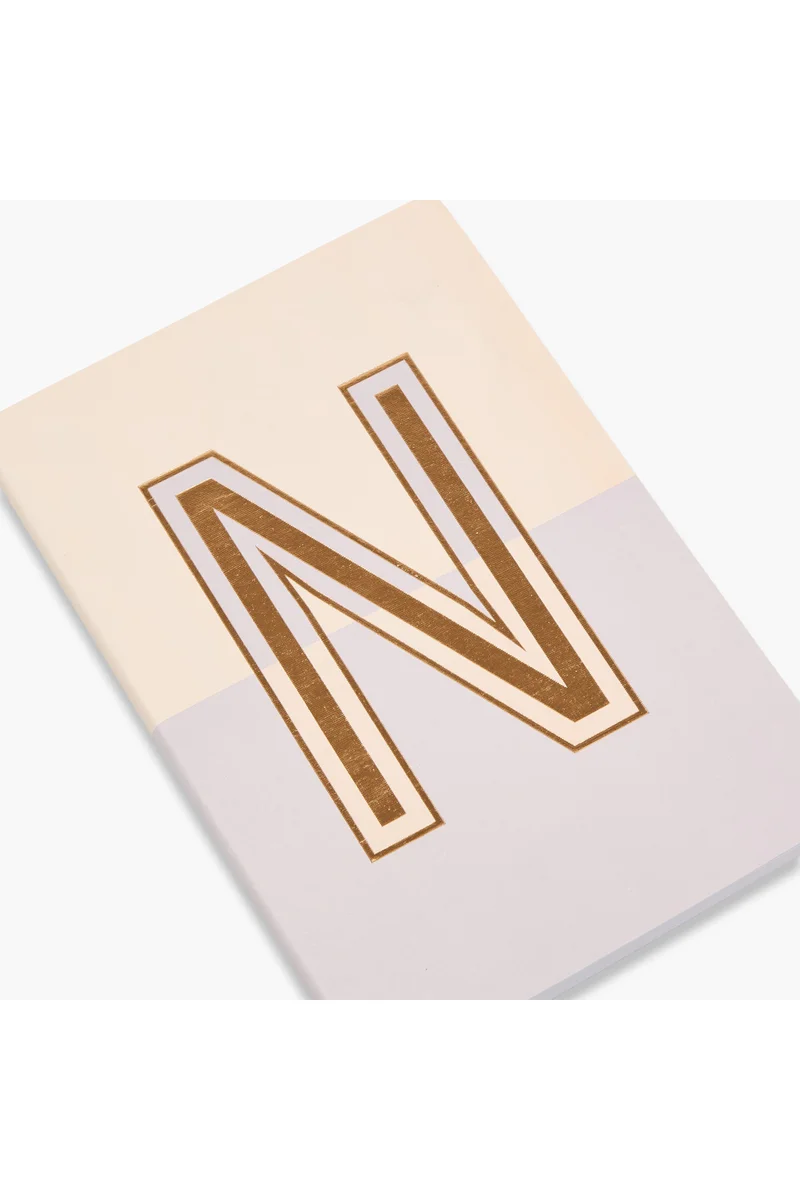 LIFESTYLE Initial N Print 96-Page Ruled Notebook